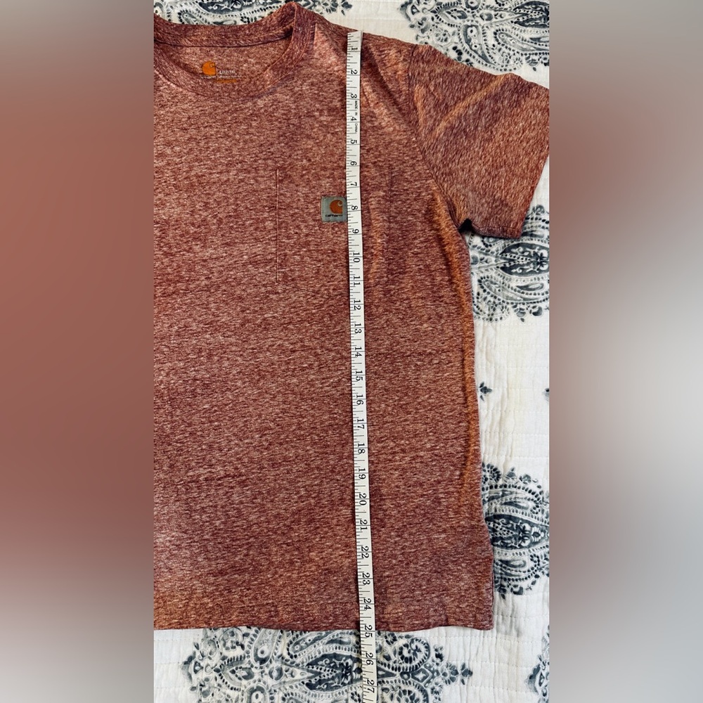 Carhartt Women’s Medium Pocket T Shirt red Heather Short Sleeve Workwear Tee‎
